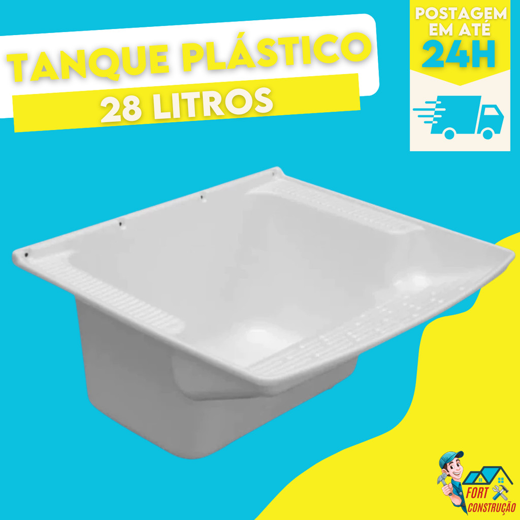 Tanque Plástico De Lavar Roupas 28 Litros Para Lavanderia Preto Brasipla Com Válvula Acoplada em Oferta na Shopee