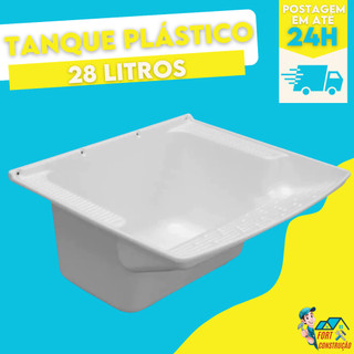 Tanque Plástico De Lavar Roupas 28 Litros Para Lavanderia Preto Brasipla Com Válvula Acoplada