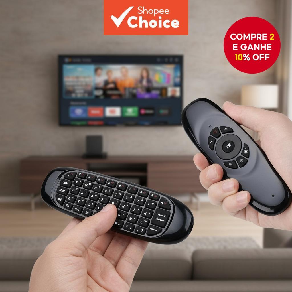C120 Fly Air Mouse 2.4GHz Teclado Sem Fio Controle Remoto Universal Inteligente para TV Box Android