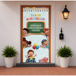 Capa Porta 0,85x2,10 Banner Porta Classe Educação Infantil Receber Alunos Novo Período em Oferta na Shopee