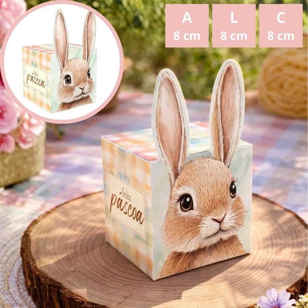 40 EMBALAGENS LEMBARANCINHA PÁSCOA POP UP ORELHAS 8X8X8 - PASCOA ENCANTOS 5854 ( IDEIA PÁSCOA 2026 )