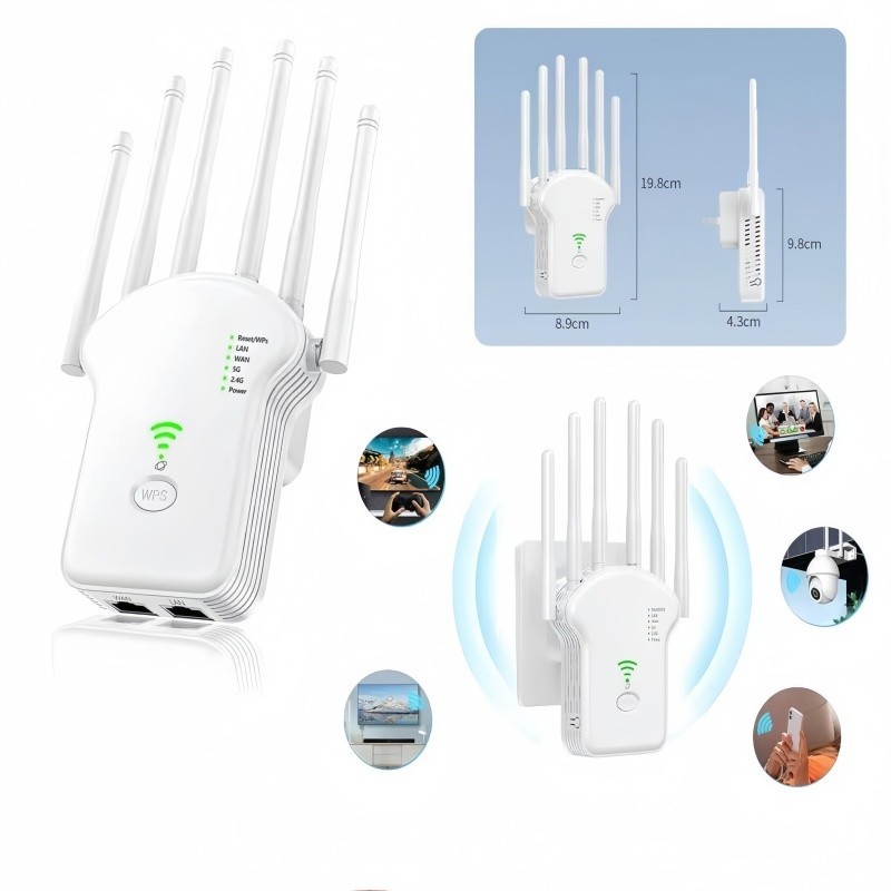 Roteador Repetidor Wi-Fi 2.4GHz 300MBPS Alta Velocidade Modo AP Amplificador de Sinal P.QIU
