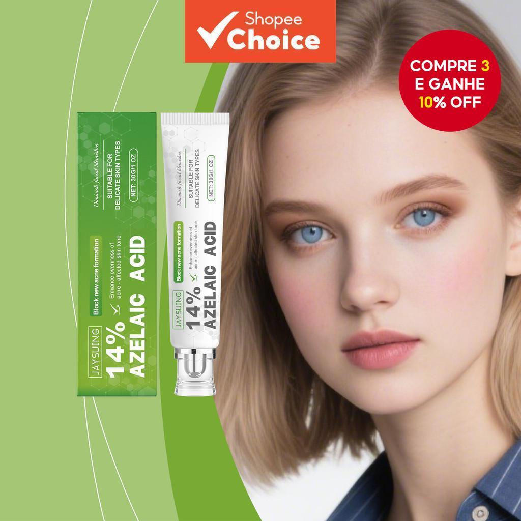 30g Creme Antiacne Ácido Azelaico 15% com Ácido Salicílico e Ácido Hialurônico, Controle de Oleosidade, Combate em Oferta na Shopee