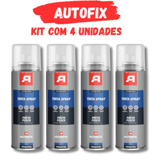 Kit 4 Tinta Spray de pintura Uso Geral 400ml - Preto Fosco em Oferta na Shopee