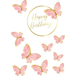 Topo Topper de Bolo Borboletas Parabéns em Oferta na Shopee