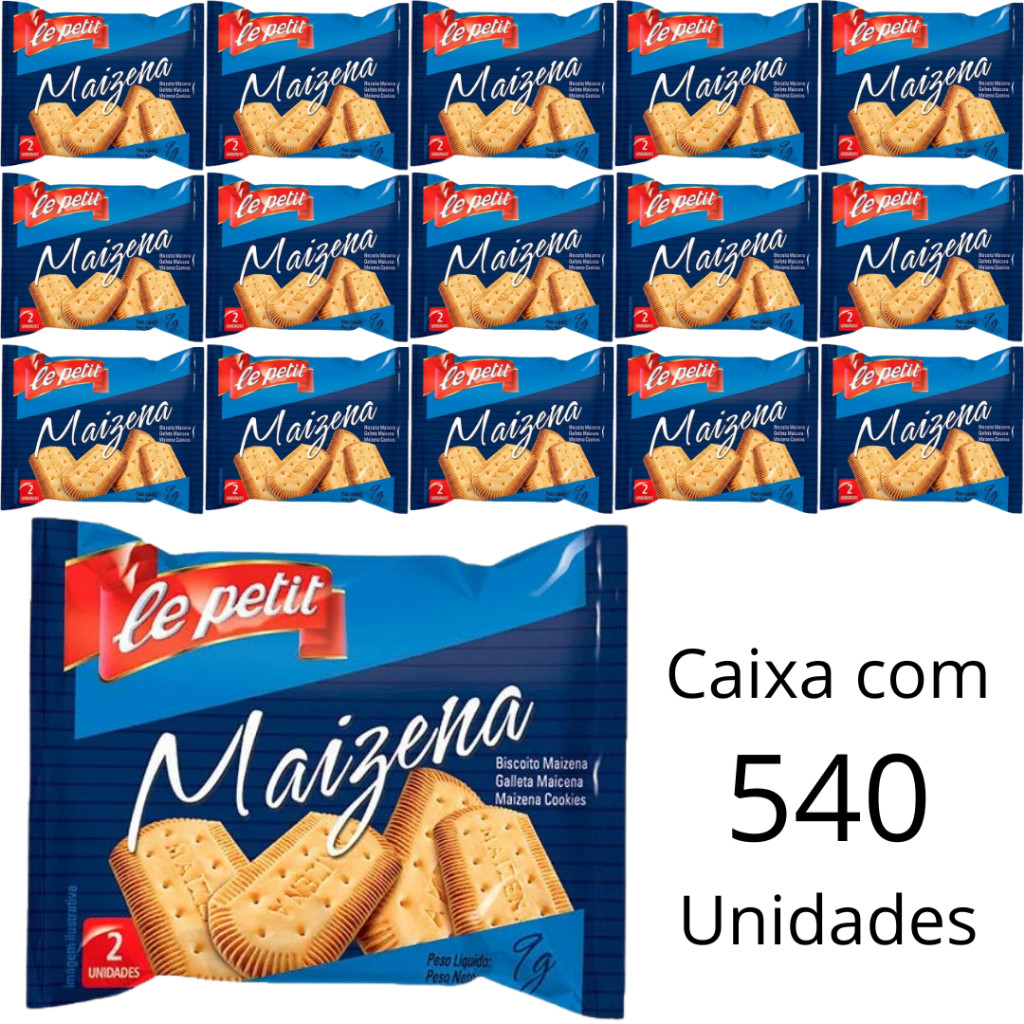 Kit 3 Caixa De Biscoito Maizena Le Petit Sachês 9gr caixa 540 Un Coquetel Hospitais Escritórios Pousada