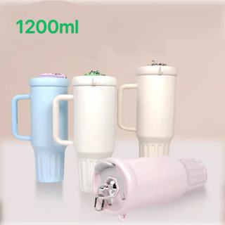 Copo Térmico 1200 ml Com Canudo Material Inoxidável Tampa 2 Funções Alça Aberto ou Fechado 23/35 em Oferta na Shopee