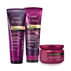 Combo Siàge Pro Cronology Curvas: Shampoo 250ml + Condicionador 250ml + Máscara de Hidratação 250g