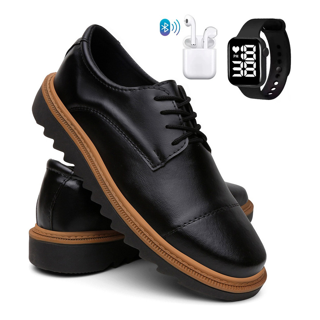 Kit Sapato Oxford Masculino Casual Social com Solado Tratorado Confortável e Elegante para o Dia a Dia