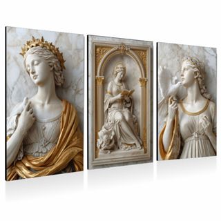 Trio de Quadros Anjo Clássico Dourado Elegante Para Sala Quarto Escritório em Oferta na Shopee