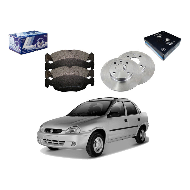 Kit Disco Pastilha Dianteiro Corsa Classic 1.0 1997 A 2010