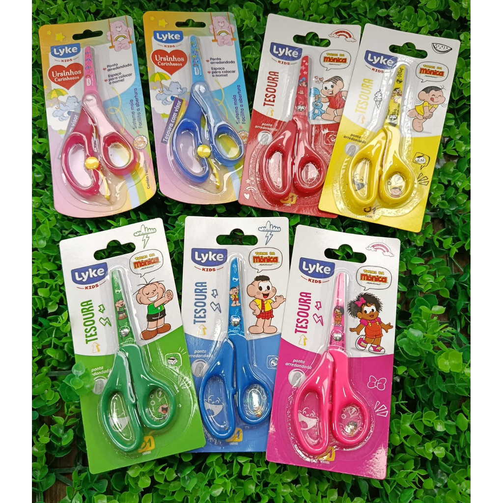 Tesoura Escolar Infantil com Ponta Arredondada Estampada Cores Sortidas – Segurança Kids em Oferta na Shopee