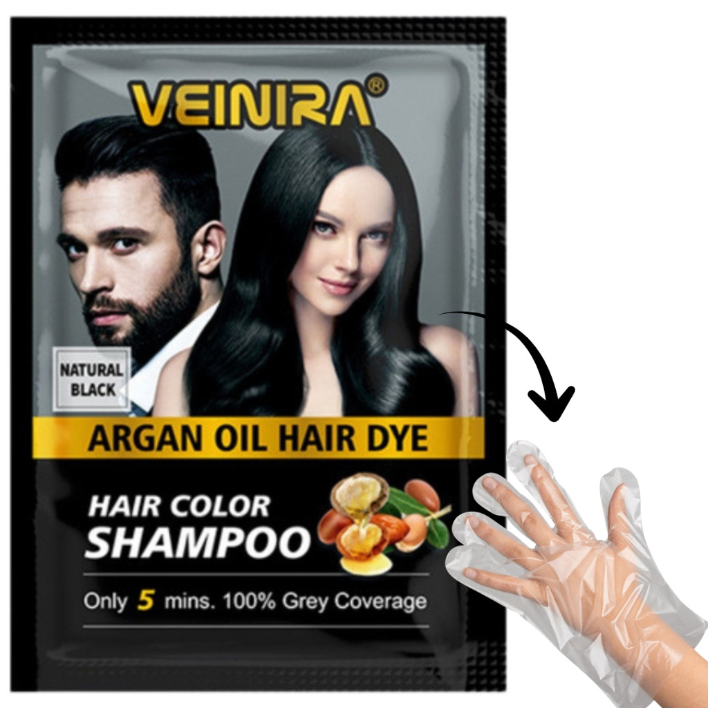 Shampoo Tonalizante Profissional Veinira – Correção de Cor Preto & Castanho + Brilho Premium (Sachê)