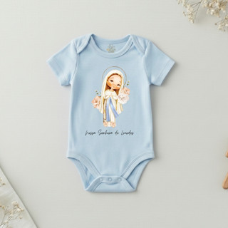 Body Bebê Santinhos Manga Curta Criança Infantil Religioso Macacão Nossa Senhora de Lourdes Unissex em Oferta na Shopee