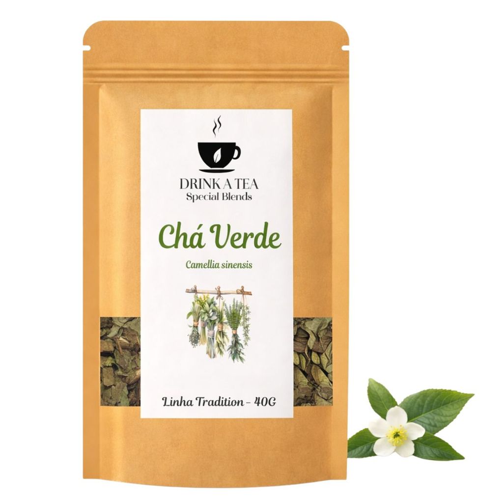 Chá Verde Natural Infusão Termogênico Folhas 40g - Drink a Tea