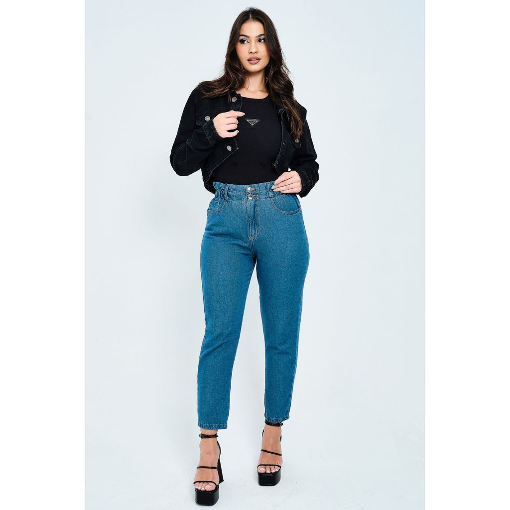 Calça Jeans Feminina Clochard Planet Girls Jeans Escuro em Oferta na Shopee