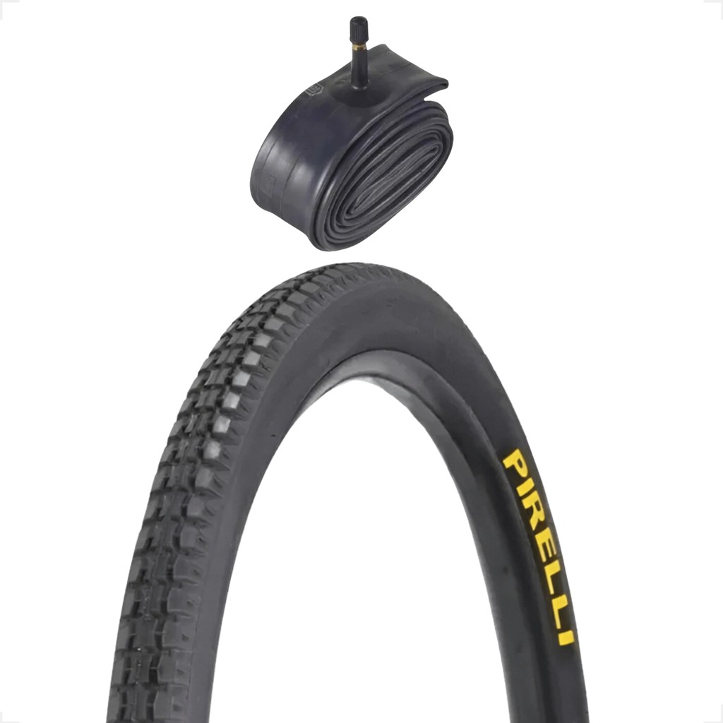 Pneu Pirelli Primor 26 x 1.1 / 2x2 Barra Forte motorizada montadinha Bike + Camara de ar Shiver