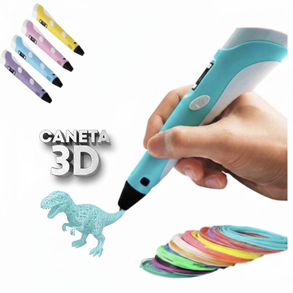 Caneta 3D Impressora Manual Infantil Filamentos  DIY Pintura Desenho 3D Para Crianças