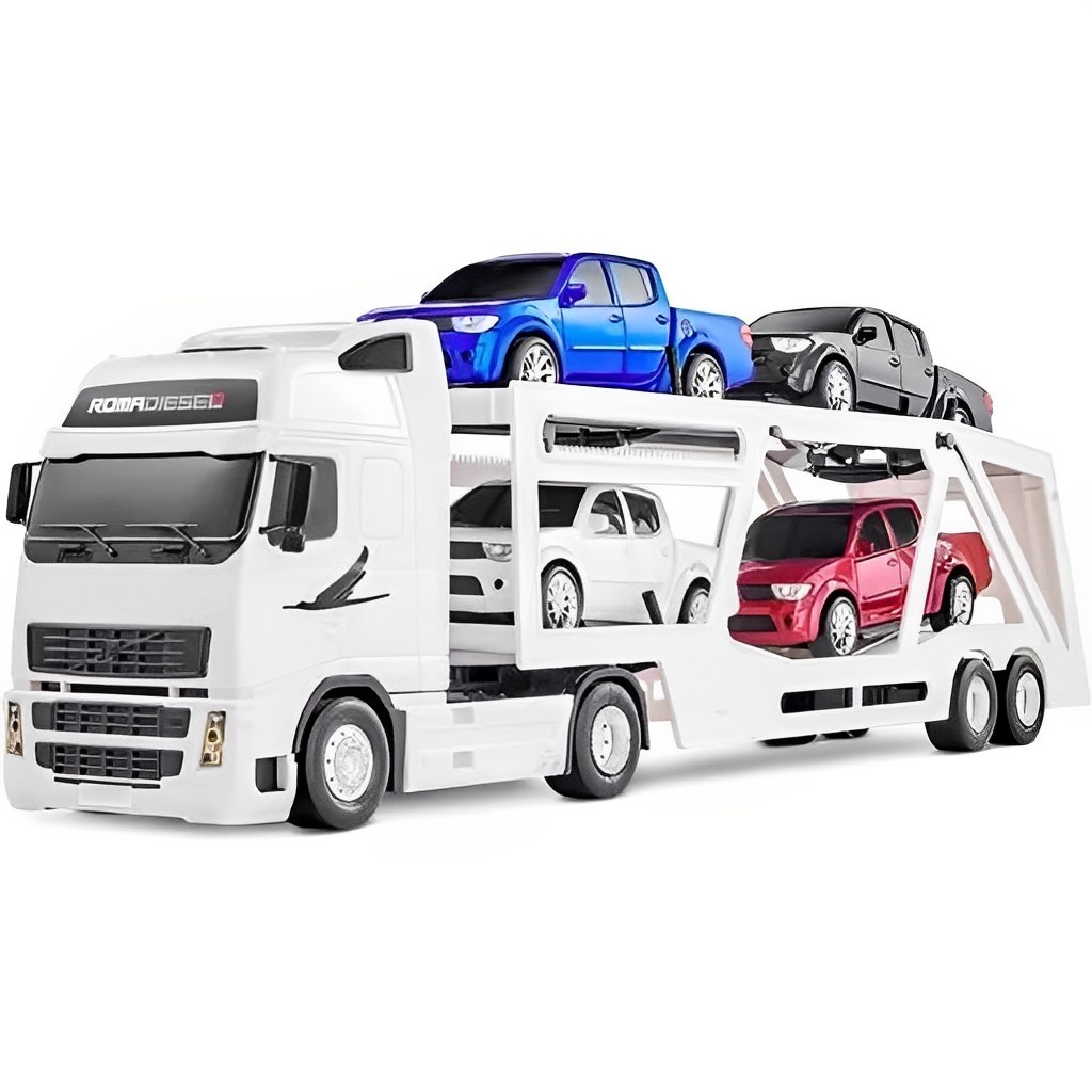 Brinquedo Caminhão Carreta Cegonheira Diesel Rx Branco 1308 Roma em Oferta na Shopee