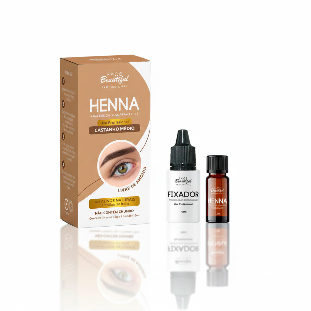 Henna Profissional  Para Sobrancelhas Com Fixação Duradoura Face Beautiful