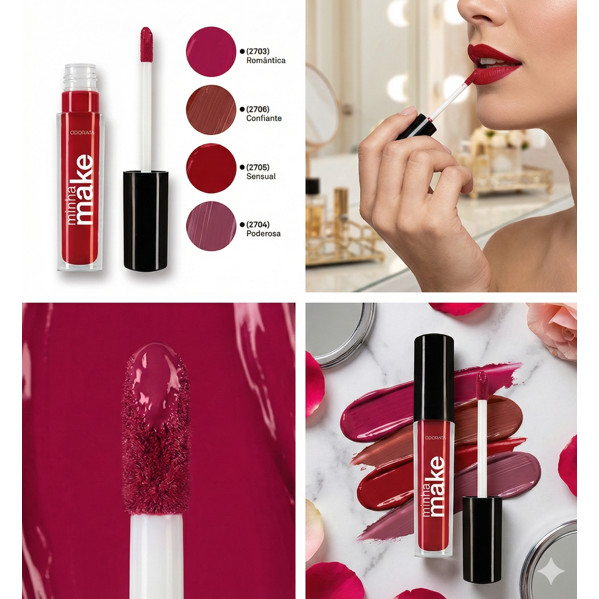 Lip Gloss Color Alta Cobertura Cremoso Minha Make