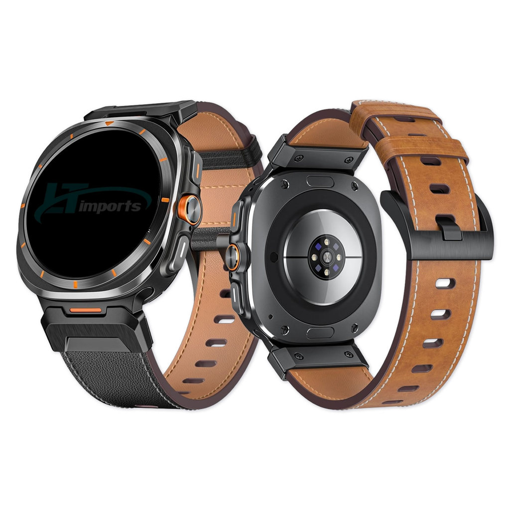 Pulseira Couro Design LTimports compativel com Samsung Galaxy Watch Ultra 47mm S