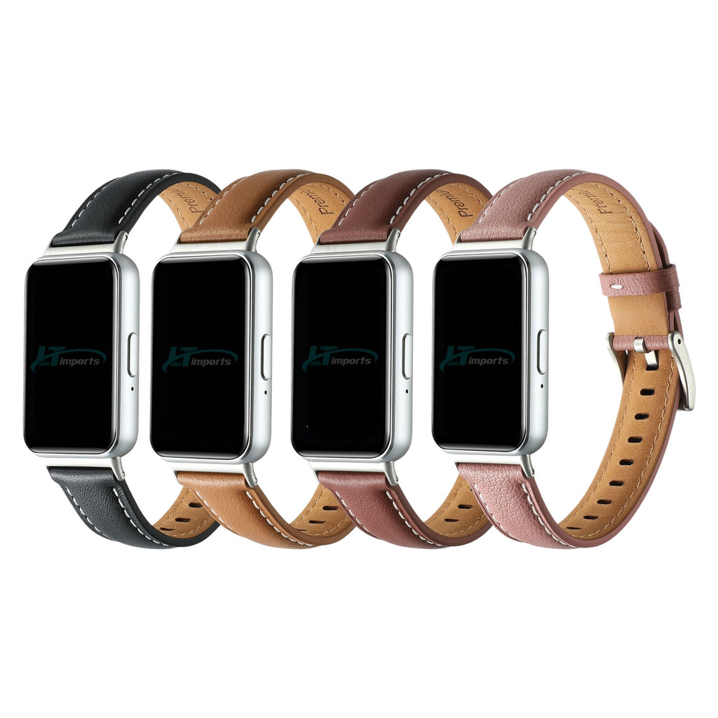 Pulseira Couro LTimports compativel com Samsung Galaxy Fit 3 Sm-R390