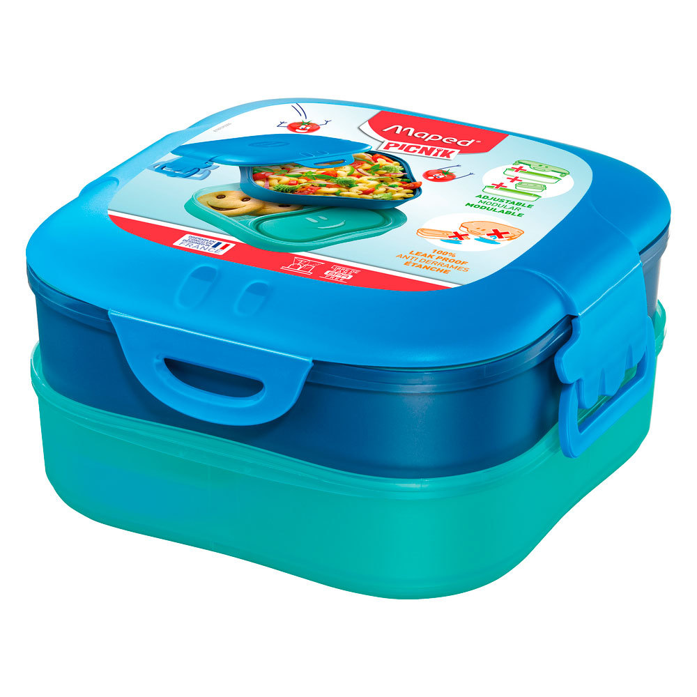 Pote de plástico 3 em 1 Picnik Concept Kids Azul 1,4L 870703 Maped em Oferta na Shopee