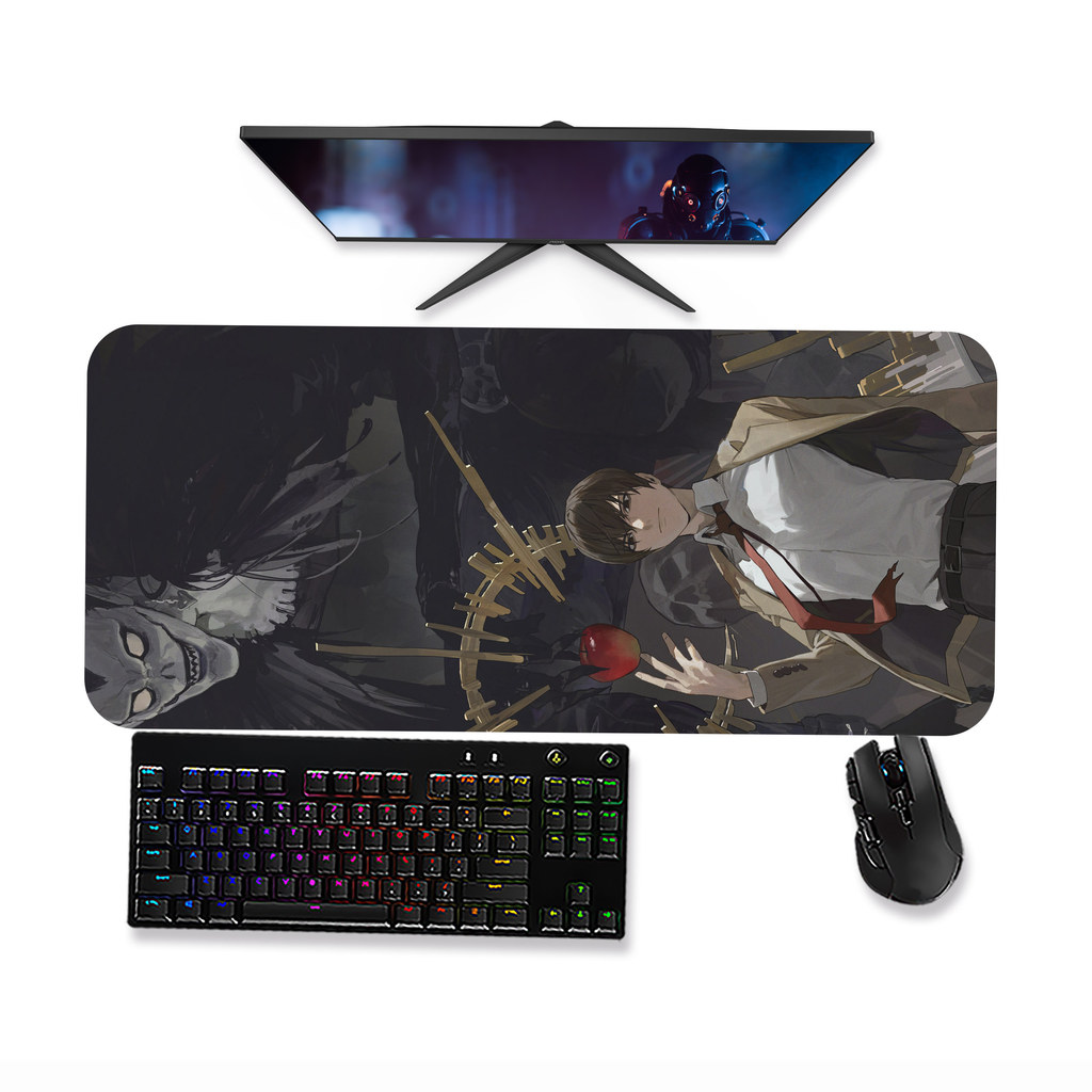 Mouse pad DEATH NOTE  LIGHT YAGAMI KIRA E RYUK 2   Mousepad Gamer  Grande 90x40 80x40 60x40 70x30 45x40