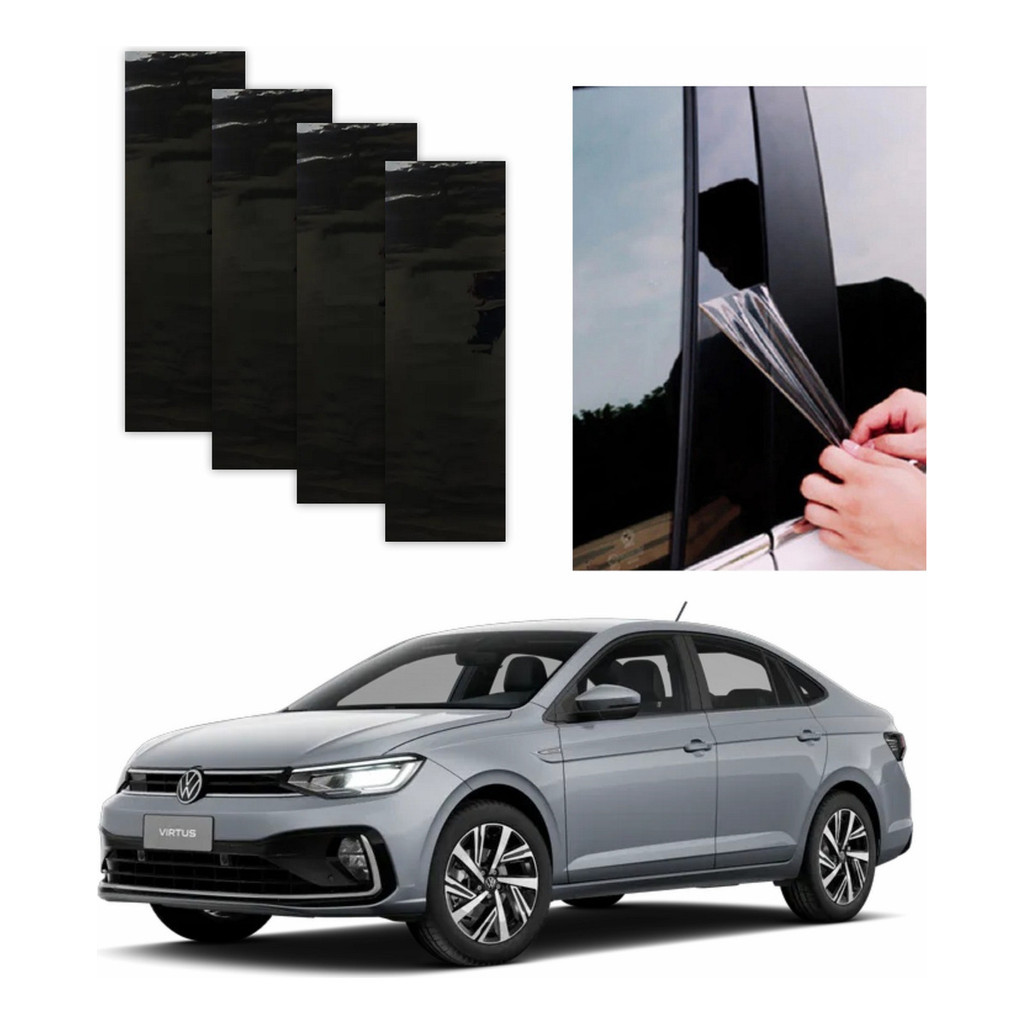 Protetor Coluna Black Piano Volkswagen Virtus 2015 A 2025