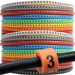 Marcadores De Cabo De PVC 500/1000 Unidades 0-9 Etiquetas De Fio Coloridas , Isoladas À Prova D'água Para Gerenciamento 
