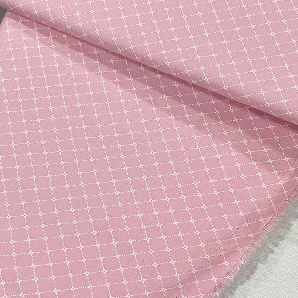 Tecido Tricoline Rotativo Geométrico Quadriculado Rosa Claro em Oferta na Shopee