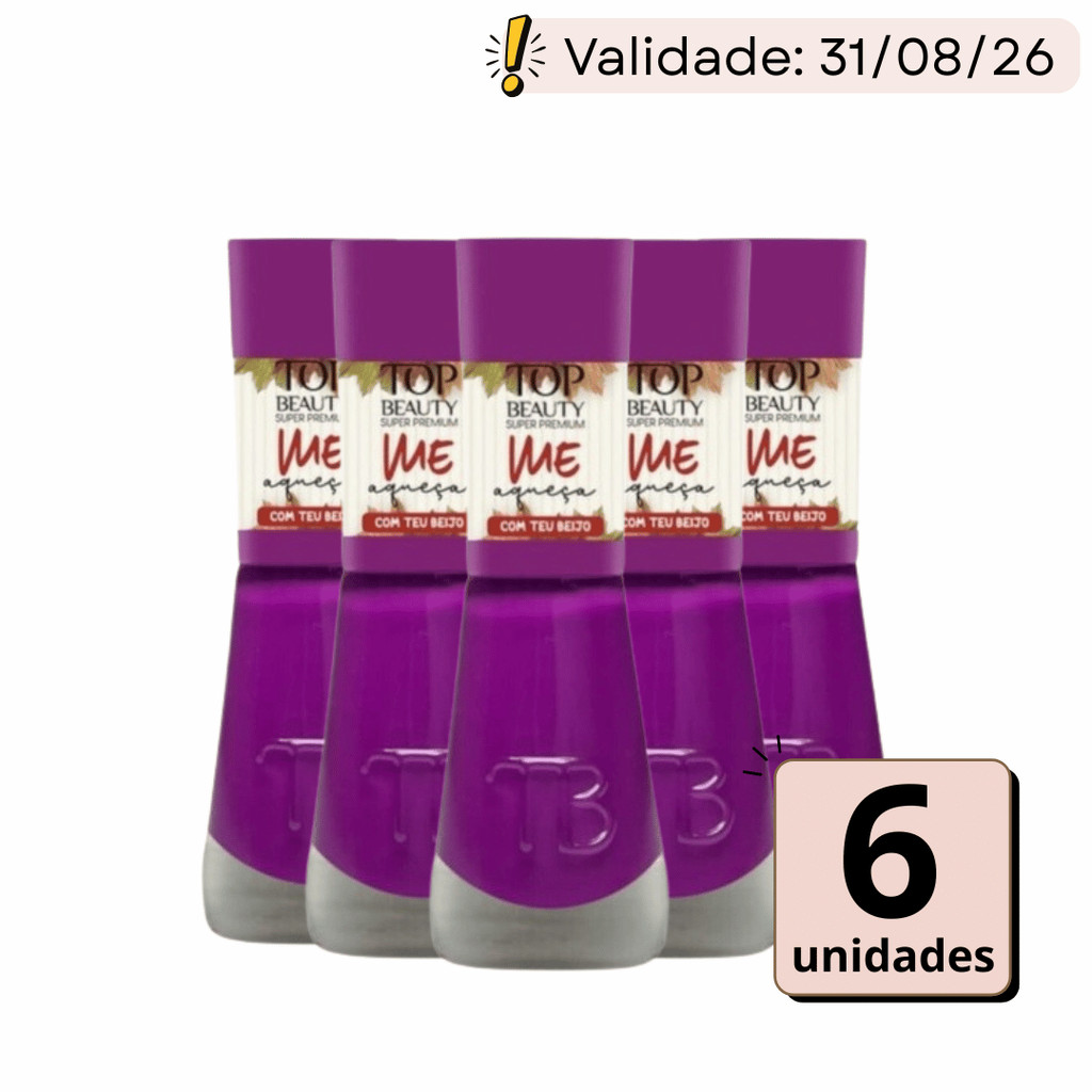 Esmalte Top Beauty Coleção Me Aqueça - Com Teu Beijo (Box c/6 un)