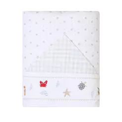 Toalha De Banho Bebê Felpuda Bordados Papi Forrada Com Capuz 90Cm X 70Cm