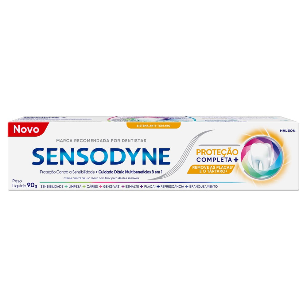 Creme Dental Sensodyne Proteção Completa  Antitártaro 90g em Oferta na Shopee