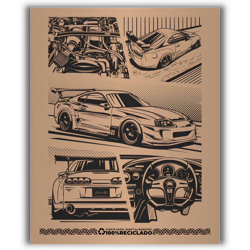 TAPETE DE PAPEL RECICLADO P/LAVA RÁPIDO CARRO TOYOTA SUPRA 40x47CM PACOTE COM 4 QUILOS