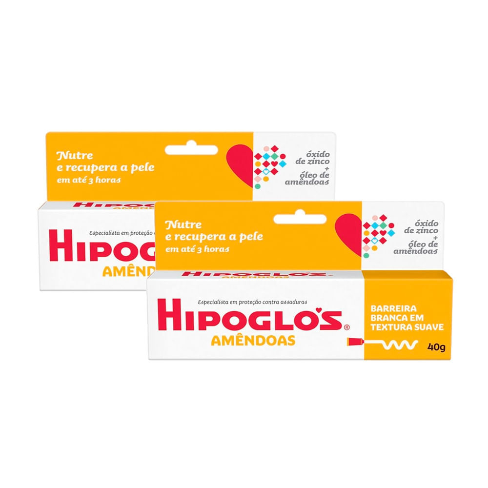 Kit 2 Hipoglós Amêndoas Creme Preventivo de Assaduras 40g