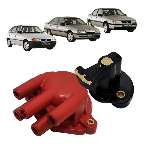 Imagem Tampa + Rotor Distribuidor Astra Vectra Omega 2.0 2.2 Vermelho