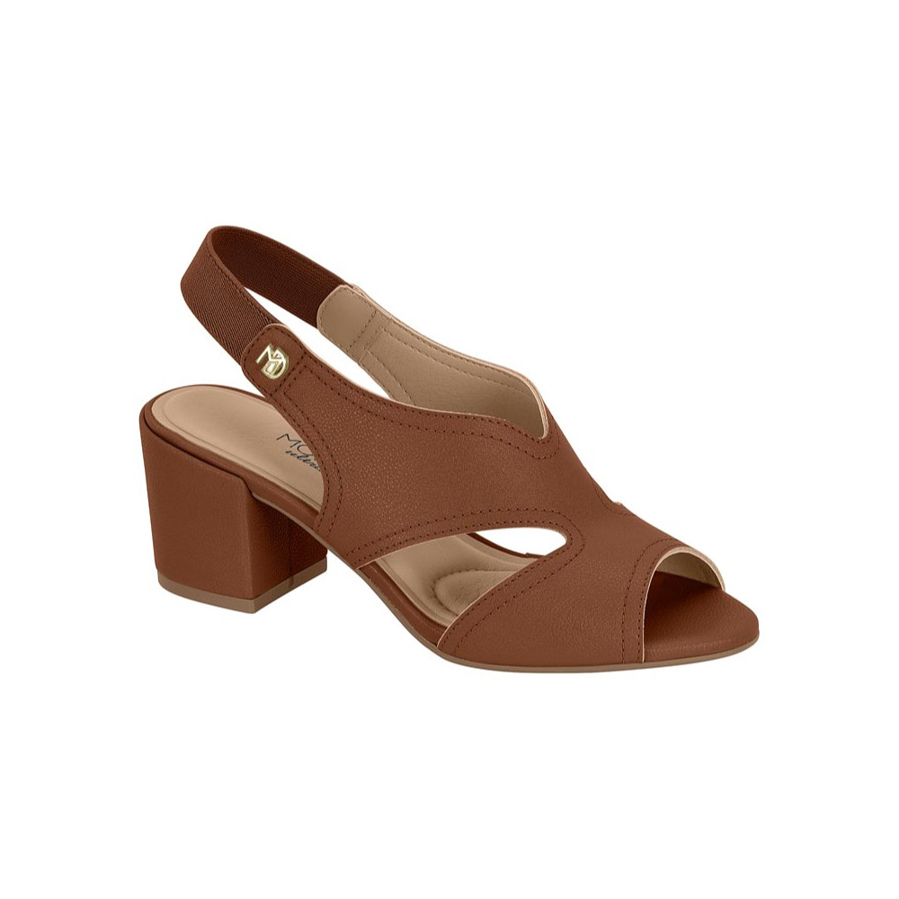 Sandália Modare Ultraconforto Feminina Salto Médio Bloco Avelã