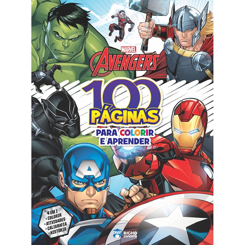 100 Páginas para Colorir Marvel | Vingadores em Oferta na Shopee