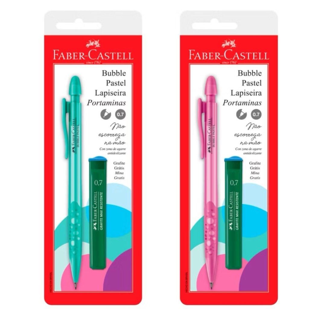 Blister Lapiseira Bubble 0.7mm + Grafite Faber - Castell em Oferta na Shopee