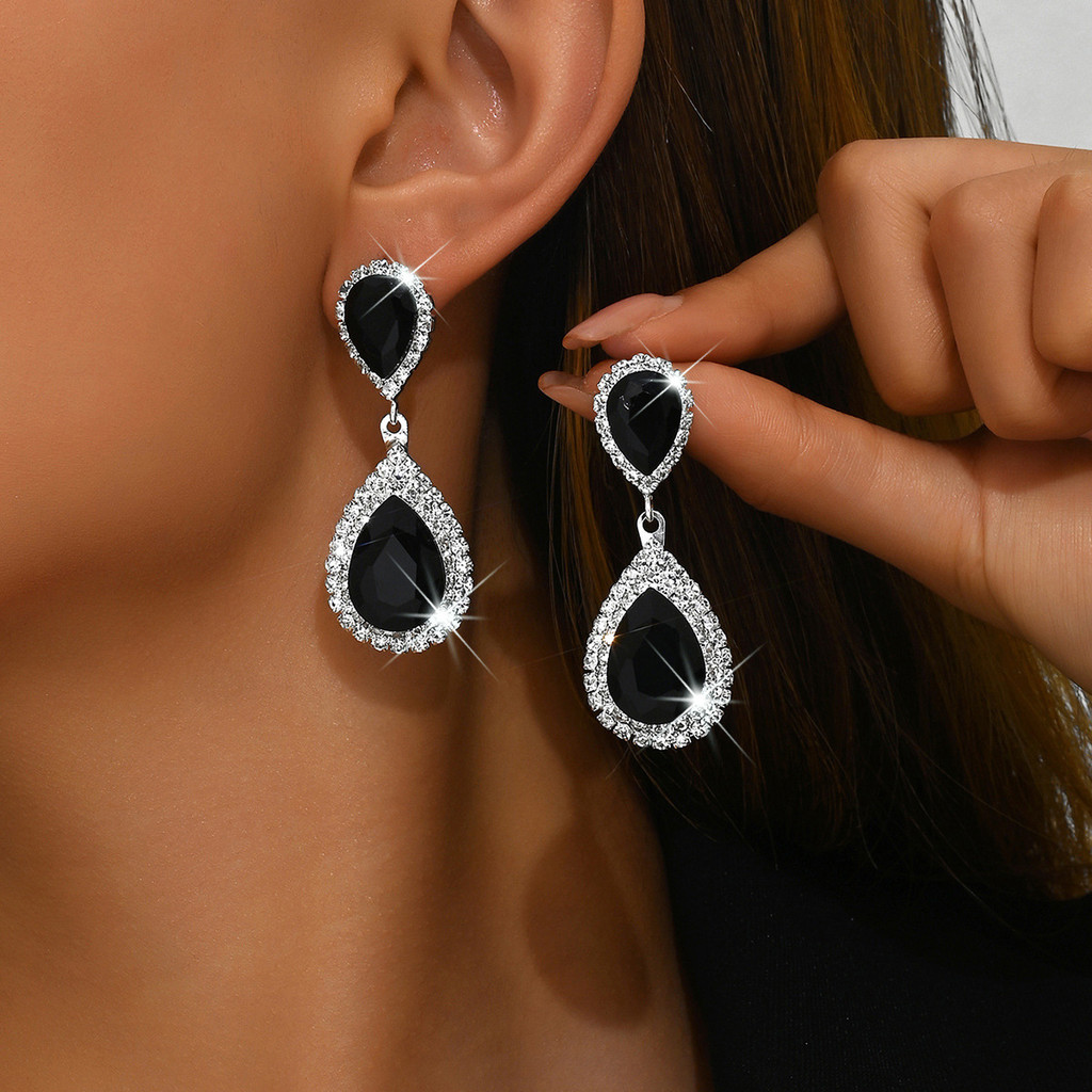 Brincos de Noiva Exagerados Mais Vendidos, Brincos Longos Femininos Africanos Populares com Diamantes, Brincos de Prata 