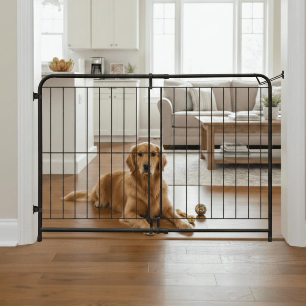 Portão Grade Segurança Pet Cachorro Expansível Portas Corredores 70 a 115cm 78cm Altura Portão de Ferro Reforçado