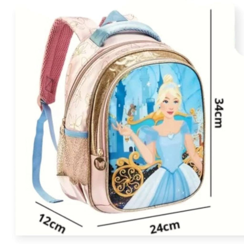 Mochila de Costa Infantil Cinderela - Ideal para Creche TAM.P