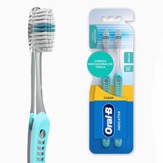 Escova de Dente Oral-B Clean Indicator de Trocas Macia 2 Unidades em Oferta na Shopee