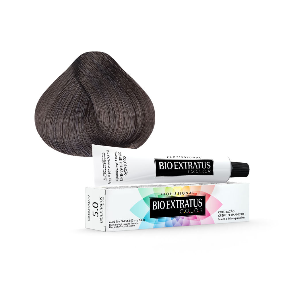 Tintura Creme Bio Extratus Color Castanho Claro 5.0 60ml em Oferta na Shopee