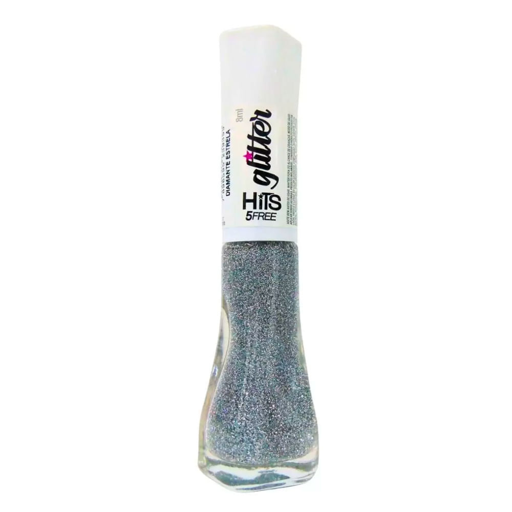 Esmalte Hits Glitter 5Free Cor Diamante Estrela 8ml em Oferta na Shopee