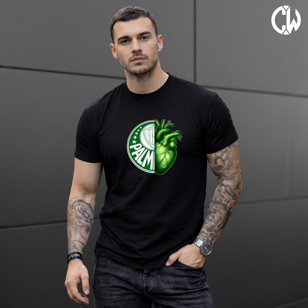 Camiseta Camisa Palmeiras Coração Torcedor Futebol Lançamento 100% Algodão