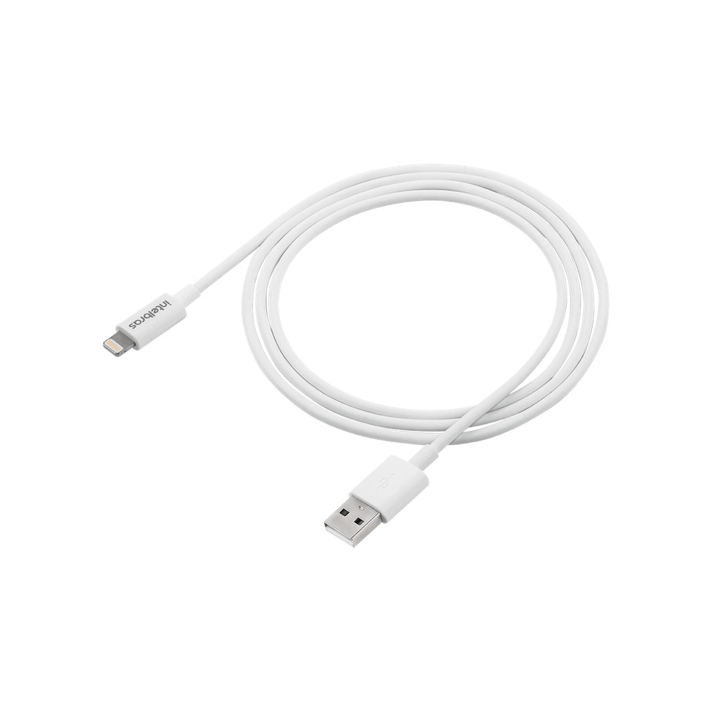 Cabo USB-A para Lightning de 1,2m em PVC Branco EUAL 12PB Intelbras em Oferta na Shopee