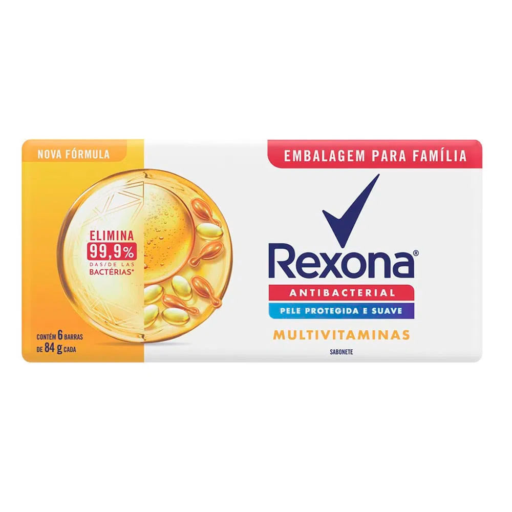 Kit Sabonete Rexona Antibacterial Multivitaminas Com 6 Unidades 84g em Oferta na Shopee